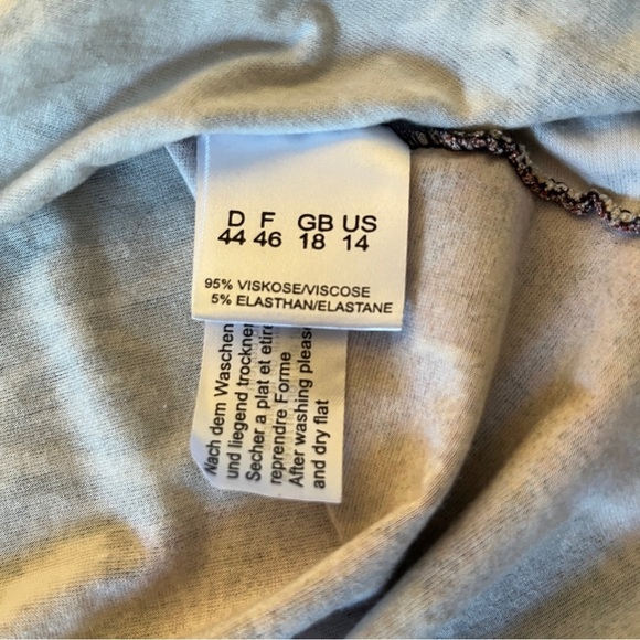 Olsen Europe Women’s Patchwork Pattern 3/4 Sleeve Shirt Top Red Large XL 14 - Picture 9 of 9